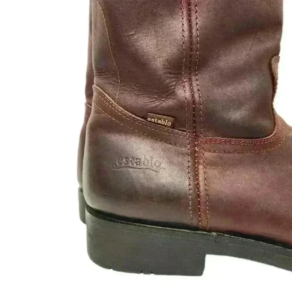 Establo Men's Workboots, Leather Western Cowboy Pull on  US Men's 9